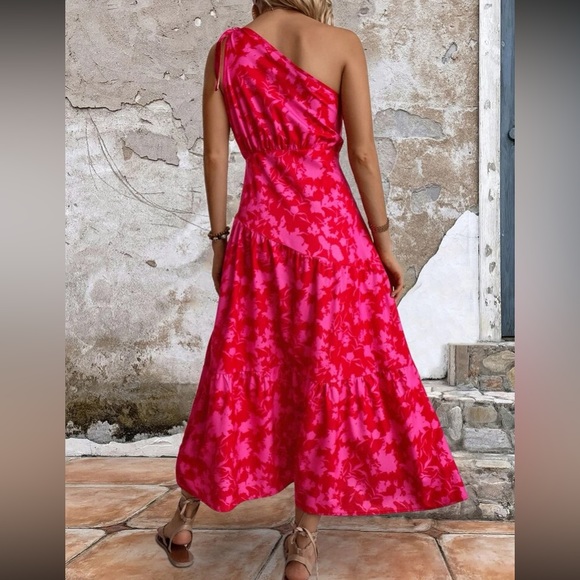 BELTED BRIGHT PINK DRESS main image 0